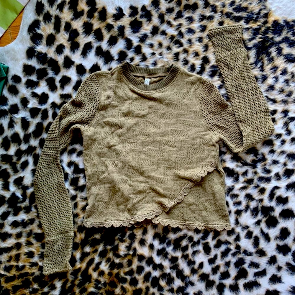 FREE PEOPLE. Detailed Dainty Knit Sweater.
